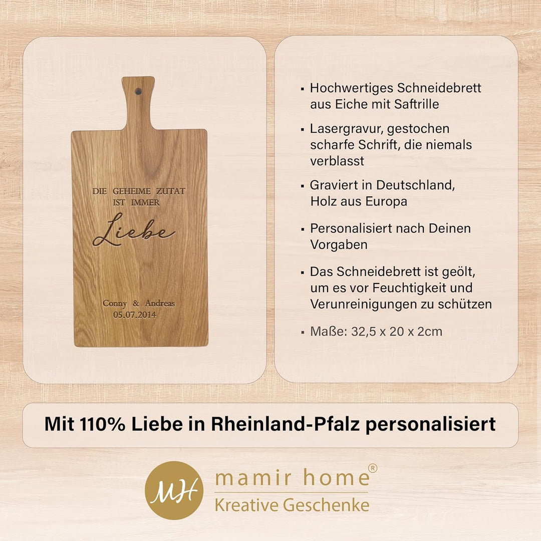Personalisiertes Hochzeitsgeschenk | Hochzeitsgeschenk mit Name | Brautpaar Geschenk | Schneidebrett