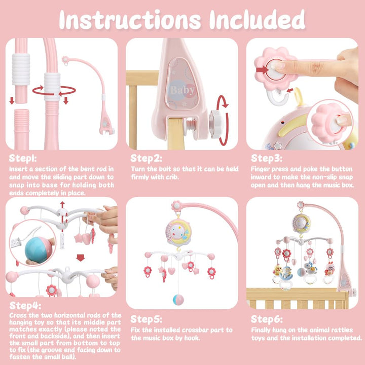 Mini Tudou Baby Mobile Musik Babybett mit Timing-Funktion Projektor und Licht,Baby Hängende Spielzeu
