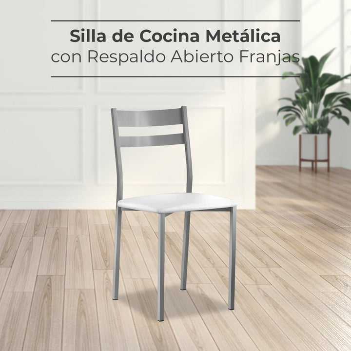 ASTIMESA SCRCBL kuechenstuhl, Metall Kunstleder Aluminium, weiss, Altura de asiento 45 cms