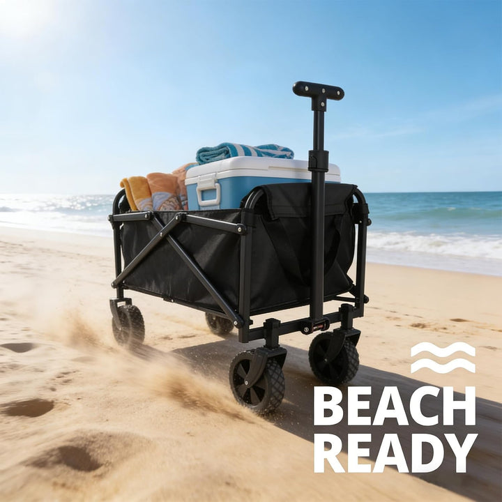 Bollerwagen Klappbar 80x64x45cm 40kg Camping | stahlrahmen robustes oxford gewebe abnehmbar waschbar