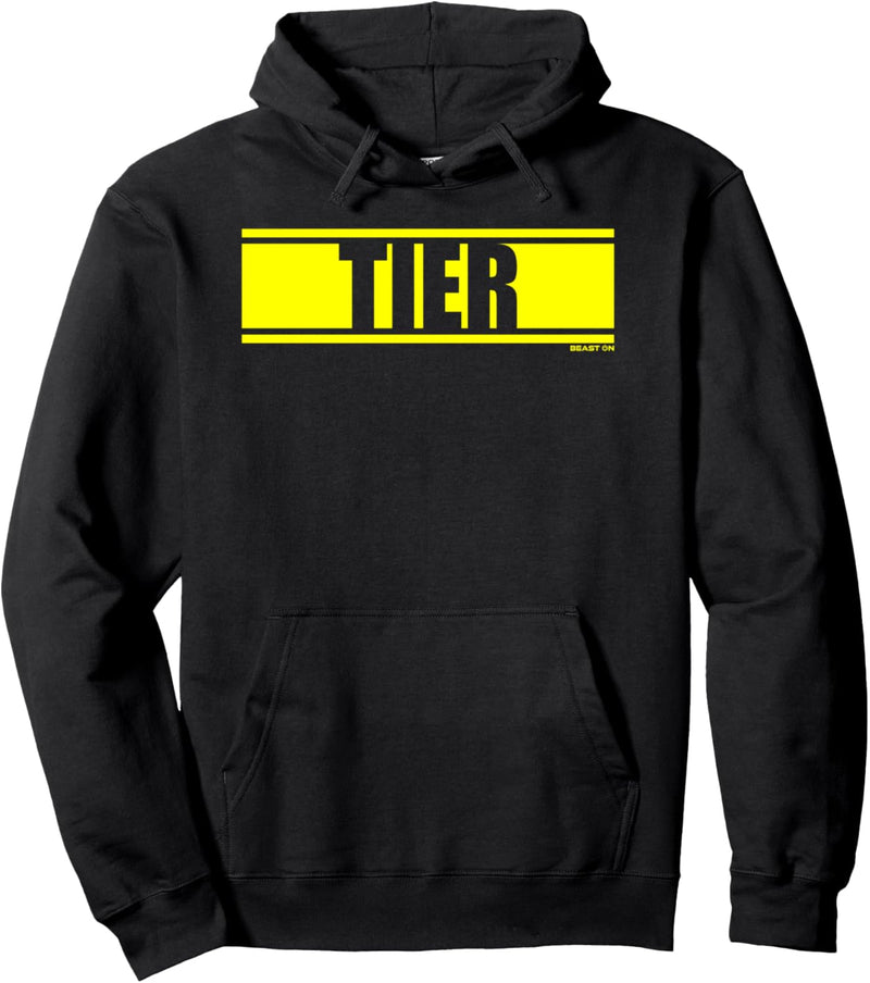 Tier Gelb Gym Fitness Workout gelbe Schrift Druck Motiv Pullover Hoodie