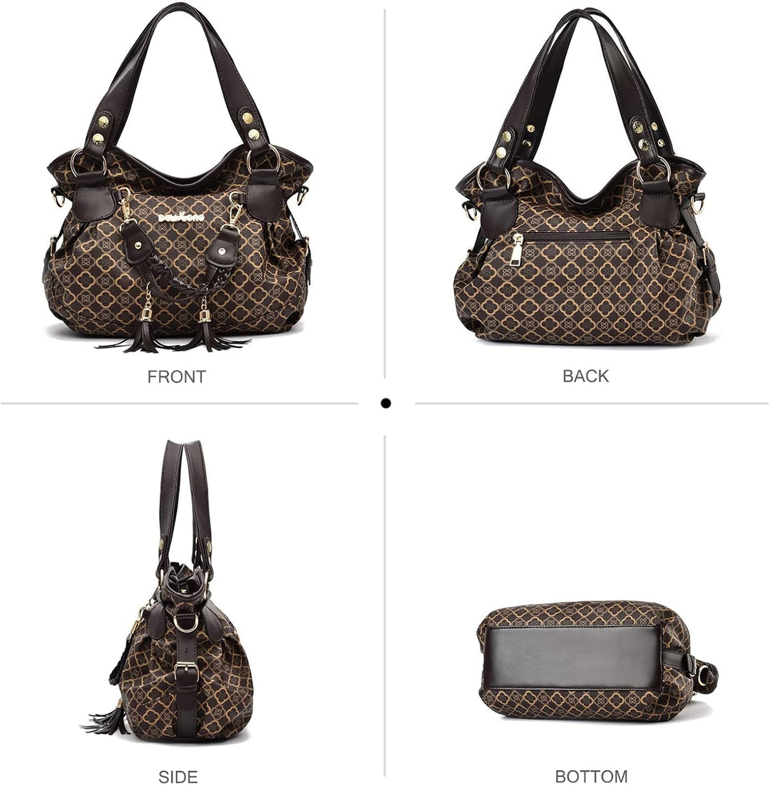 NICOLE & DORIS Handtasche Damen Retro Schultertasche Weiche PU Leder Retro Shopper Tasche Hobo Henke
