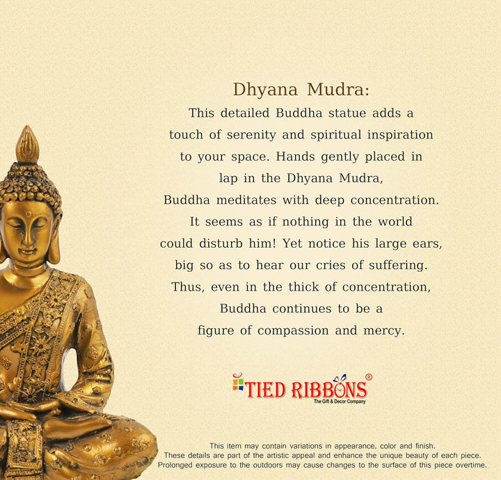 Tied Ribbons Buddha Statue for Home Décor- Buddha Showpiece for Home Decoration Buddha Statue Orname