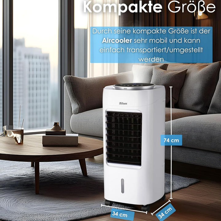 3in1 Standventilator mit Wasserkühlung sehr leise - Mobile Klimaanlage ohne Abluftschlauch -Verdunst