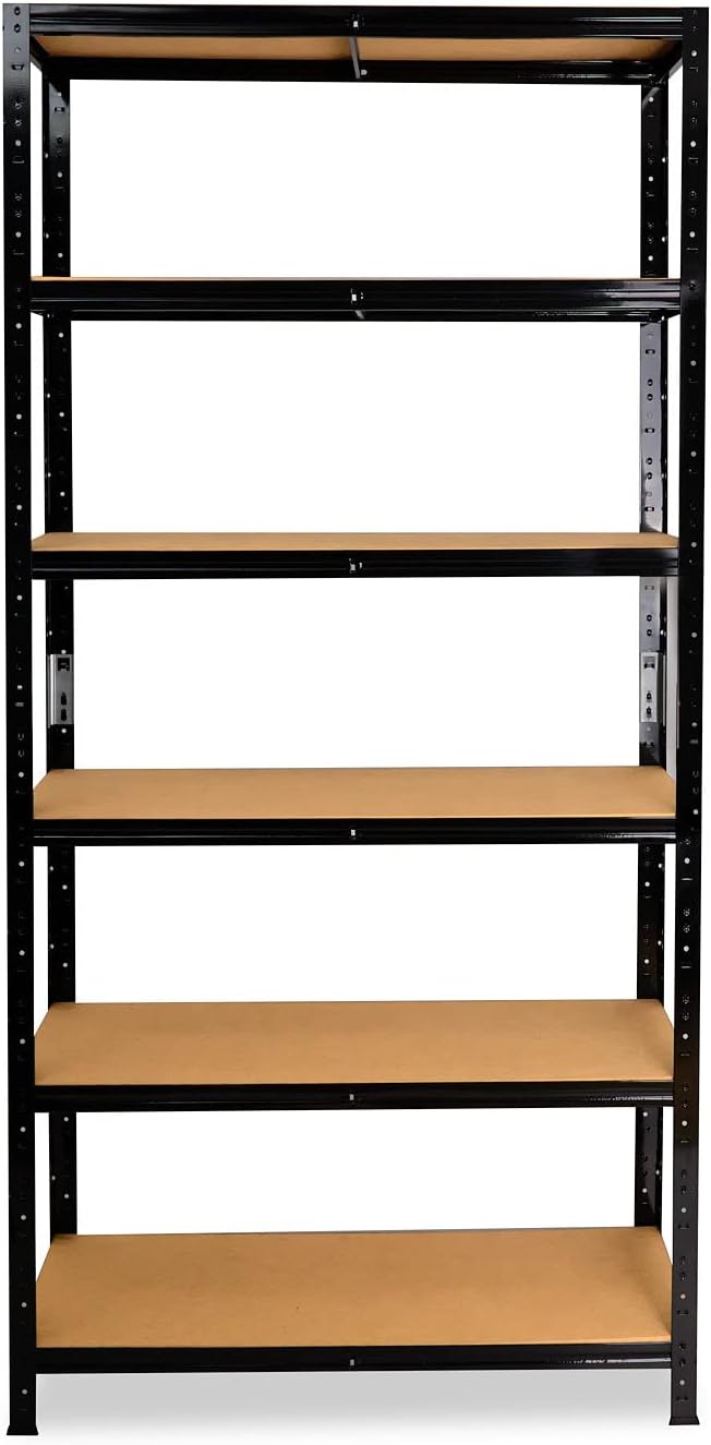 shelfplaza® 180x23x40cm Black Schwerlastregal schwarz/Metallregal schwarz 6 Böden à 145kg Tragkraft/