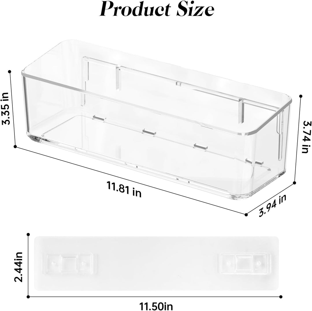 PAVSTINE Duschablage ohne Bohren Transparent, 2 Stück Duschregal Badezimmer Organizer mit Ablauföffn