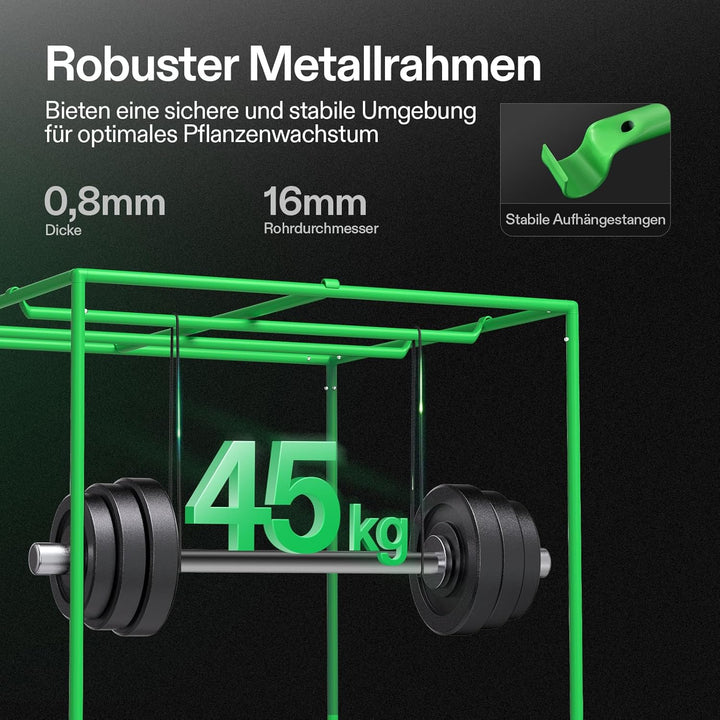 VIVOSUN Growzelt 120x120x200cm Grow Tent aus hochreflektierendes Mylar mit Sichtfenster und Bodenwan
