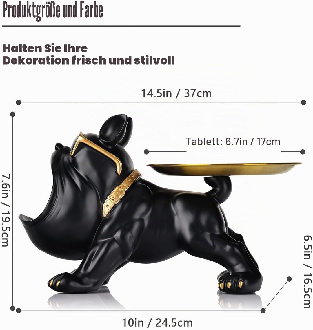 Französische Bulldogge,Moderne Dekoration aus Kunstharz,Bulldoggen-Tablett,Schlüsselhalter,Süssigkei