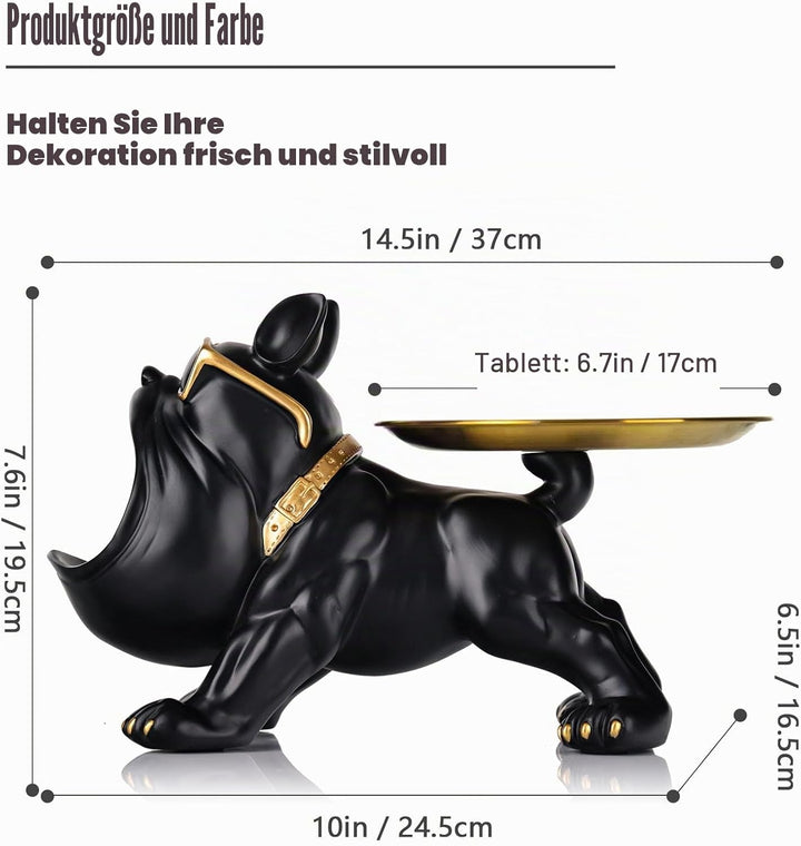 Französische Bulldogge,Moderne Dekoration aus Kunstharz,Bulldoggen-Tablett,Schlüsselhalter,Süssigkei