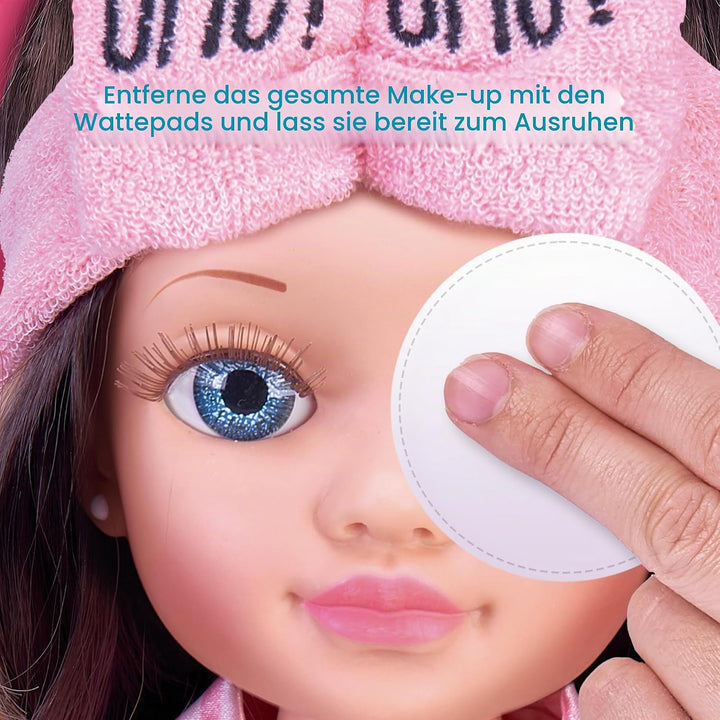 Nancy Beauty Fridge, Puppe, vorbereitet für eine Schönheitsroutine, Make-up-Zubehör mit Kühlschrank,