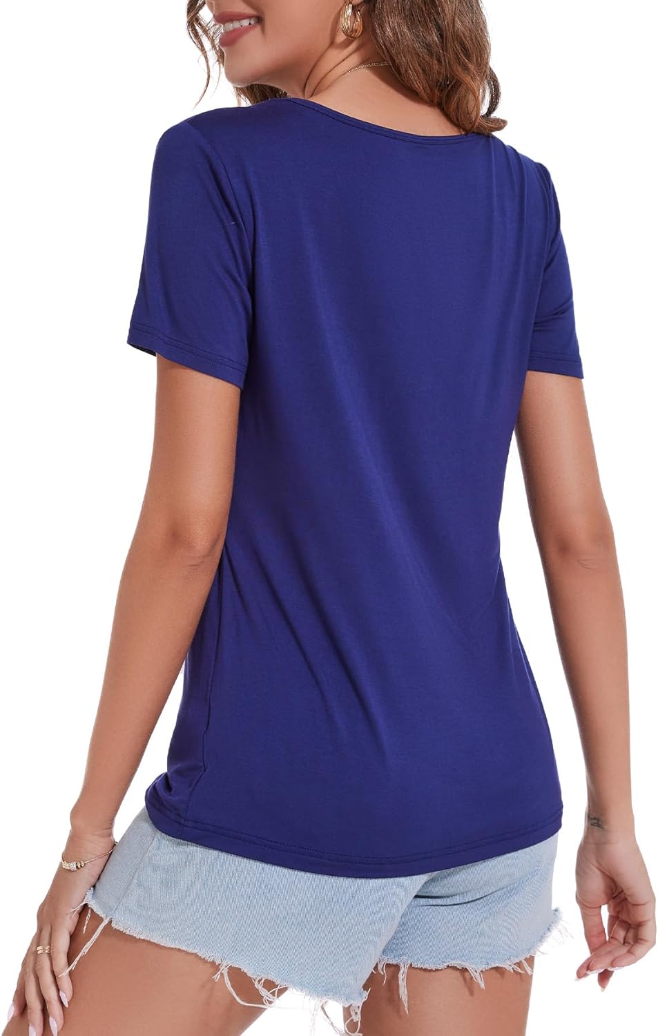 Sosolism Umstands-Still-Oberteil mit kurzen Ärmeln zum Stillen M Navy/Hell Grau/Gestreift, M Navy/He