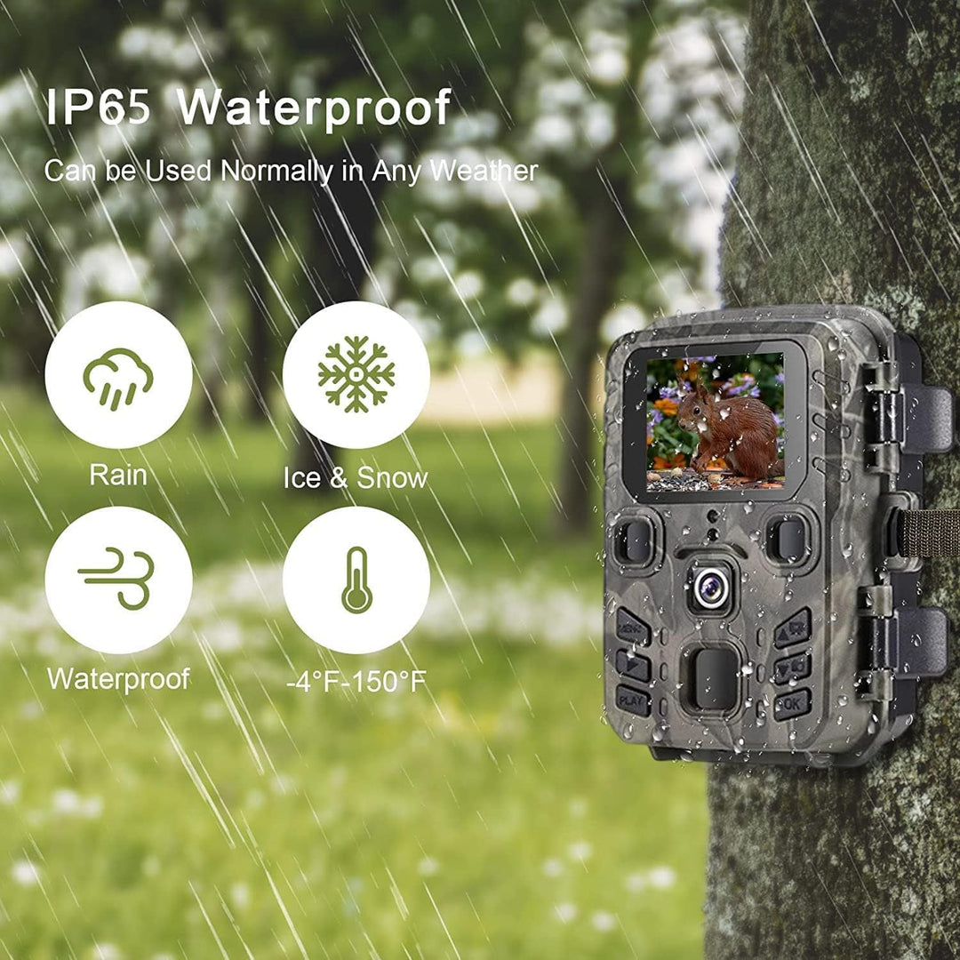 Mini Wildkamera 20MP 1080P HD Wildtierkamera 850nm IR LEDs Wildkamera mit Nachtsicht Bewegungsmelder