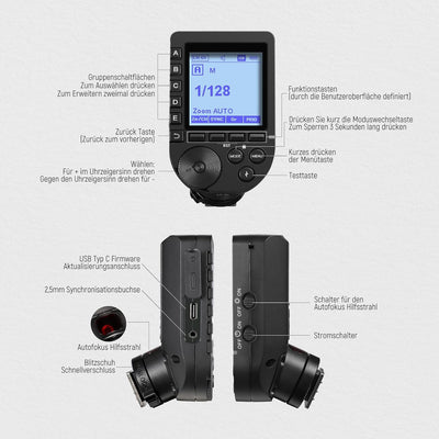 NEEWER QPRO-N TTL Drahtloser Blitzauslöser Kompatibel mit Nikon 1/8000s HSS Neigbares Design LCD Bil