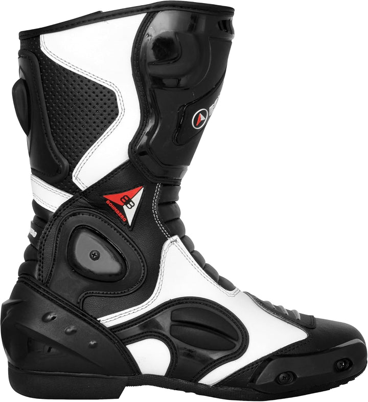 Bohmberg Spartans Motorradstiefel Herren-ergonomisch-leicht, Motorradschuhe aus echtem Leder mit auf