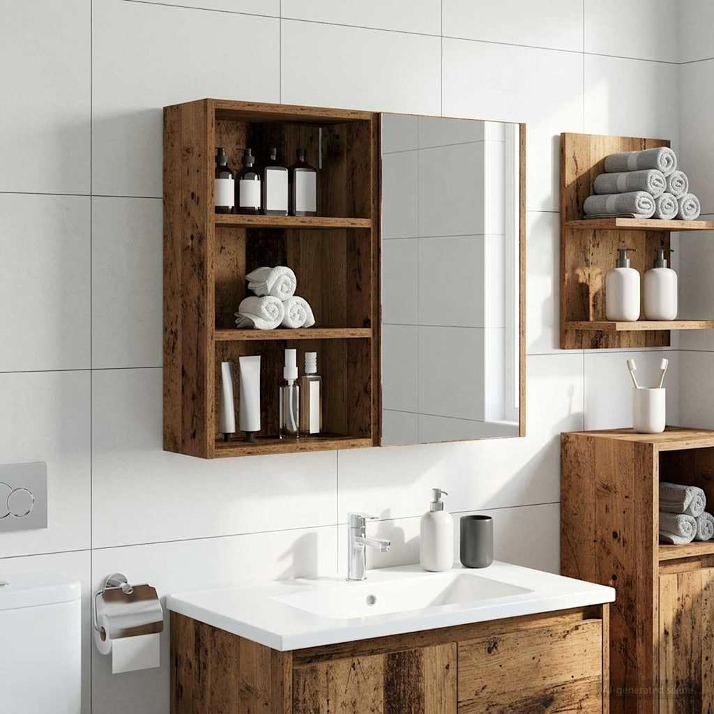 vidaXL Badezimmer-Wandschrank Altholz 40 x 16 x 62,5 cm Holzwerkstoff, Altholz 40 x 16 x 62,5 cm