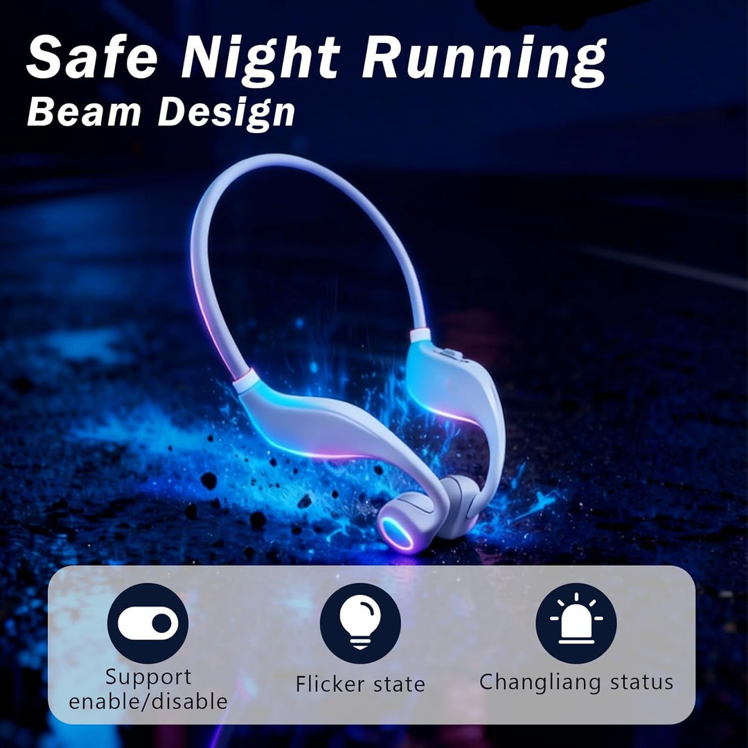 Bone Conduction Kopfhörer Bluetooth 5.4 mit 32-GB-MP3-Speicher, Open-Ear Knochenschall Sport Kopfhör