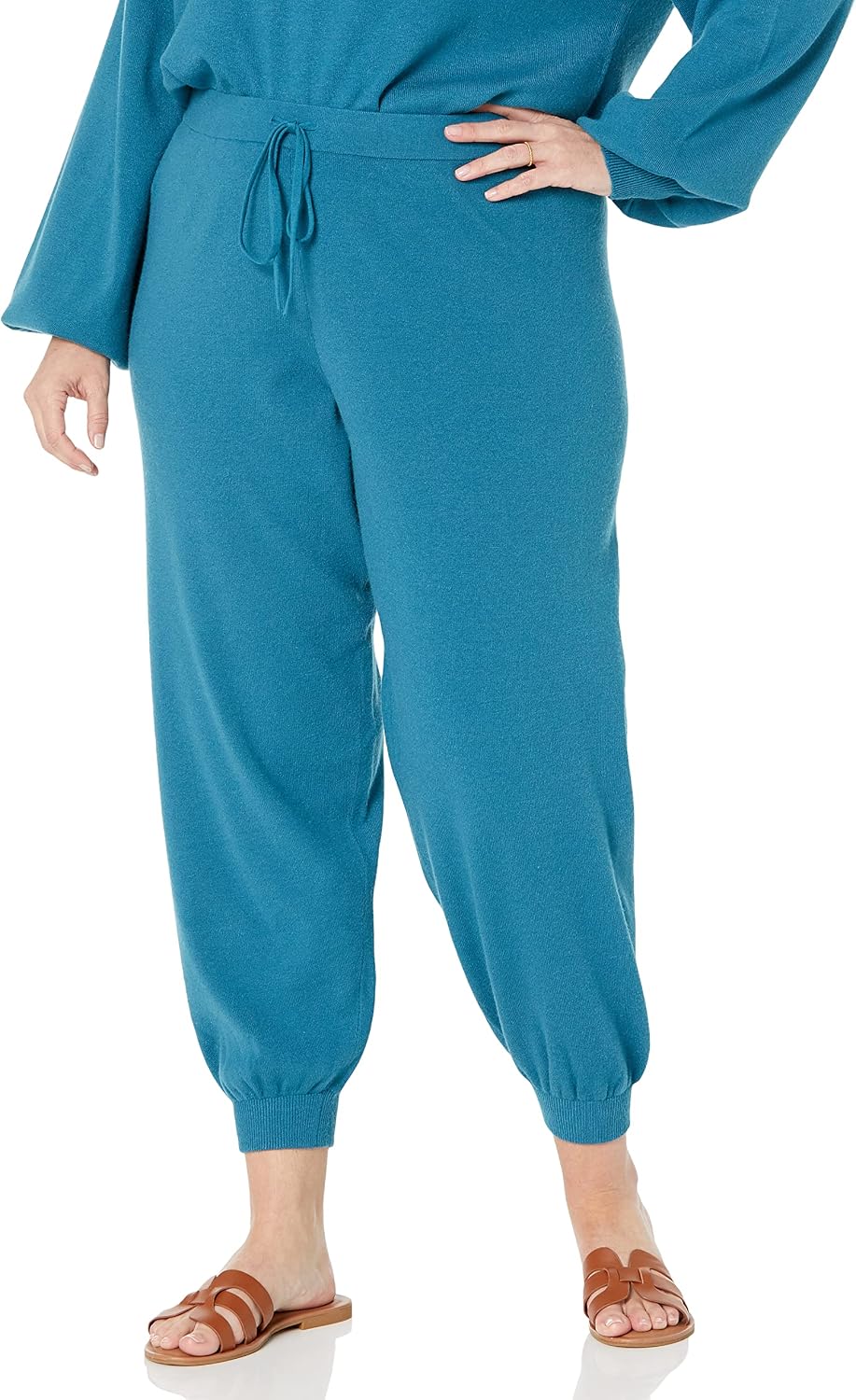 The Drop Maddie superweiche Strick-Jogginghose mit lockerer Passform, für Damen XL Blauer Saphir, XL