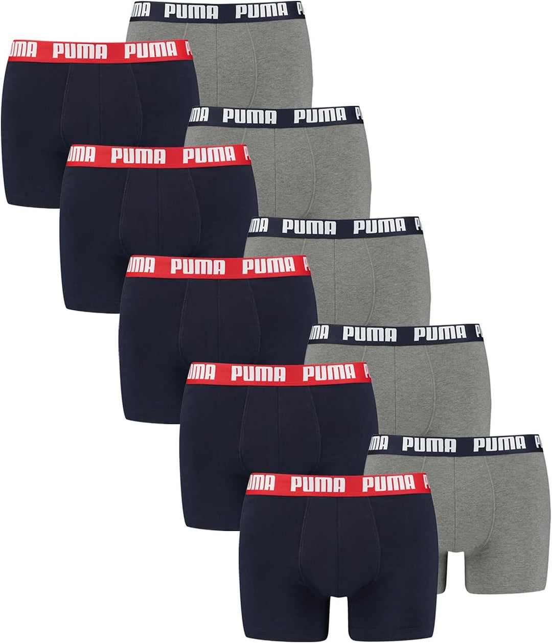 PUMA Herren Boxershorts Unterhosen 100004386 10er Pack, Wäschegrösse:M, Artikel:-036 Blue/Grey Melan
