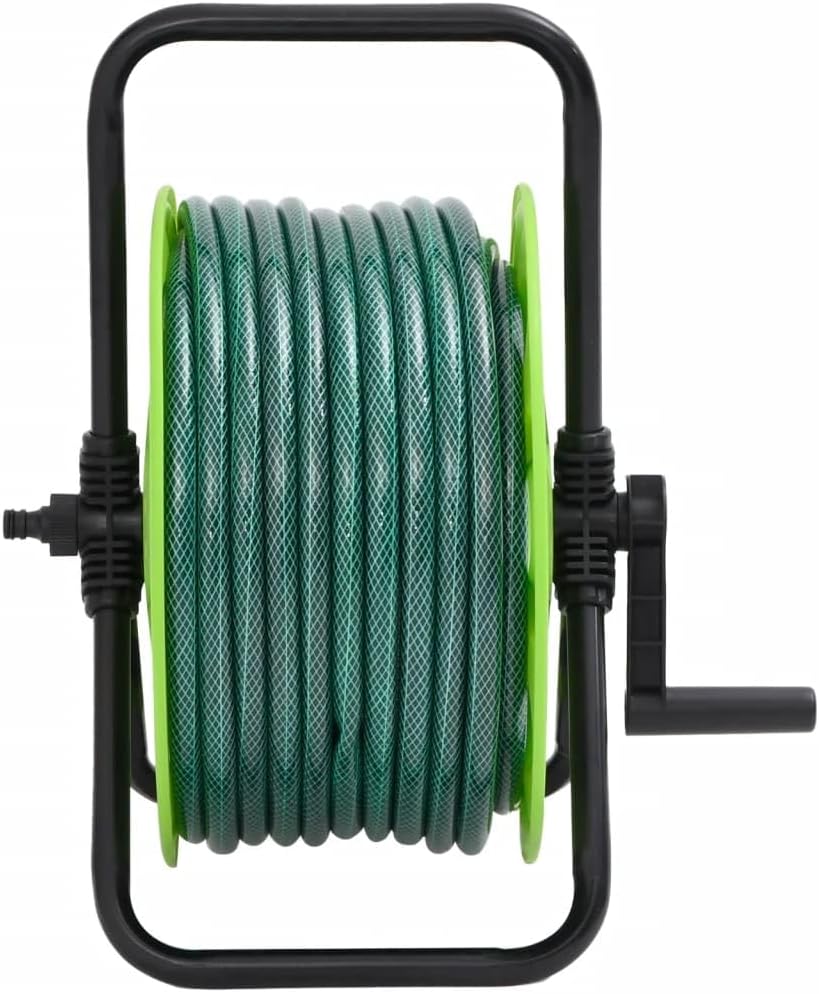 vidaXL Schlauchtrommel, Schlauchaufroller Freistehend mit 30m Schlauch, Gartenschlauch mit Anschluss