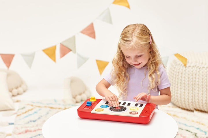 Hape DJ Mischpult - Elektronisches Kinder-Mix und Spin Studio mit Soundeffekten, Scratch-Funktion un