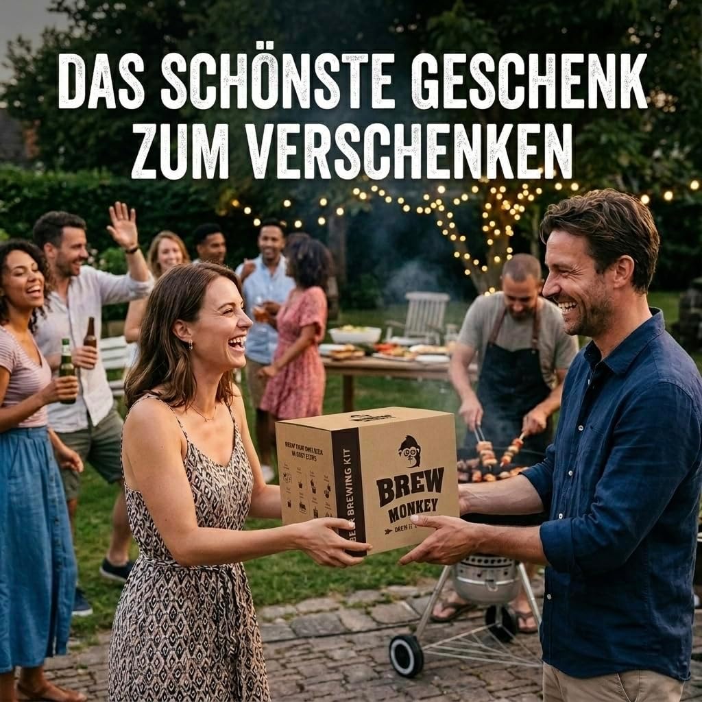 Brew Monkey® Bierbrauset Helles | Basic Set 5 Liter Bier | 6,4% Vol. | Bier Brauen Set | Männergesch