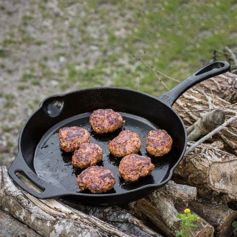 Petromax Feuerpfanne mit Stiel - Pfanne aus Gusseisen für alle Grill- und Herdarten, Gasflamme, Back