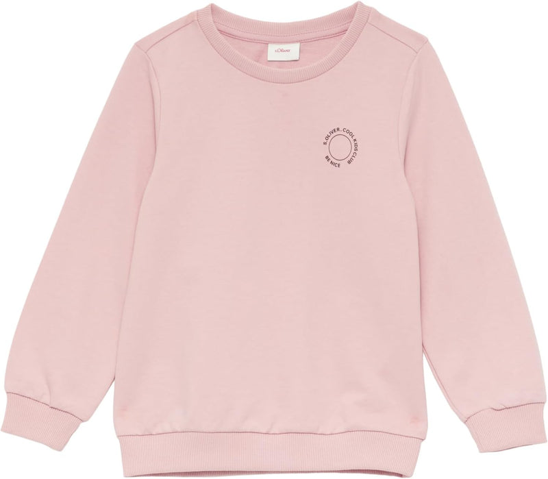 s.Oliver Unisex Sweatshirt mit Rippbündchen und kleinem Print-Detail 92-98 Zartrosa, 92-98 Zartrosa