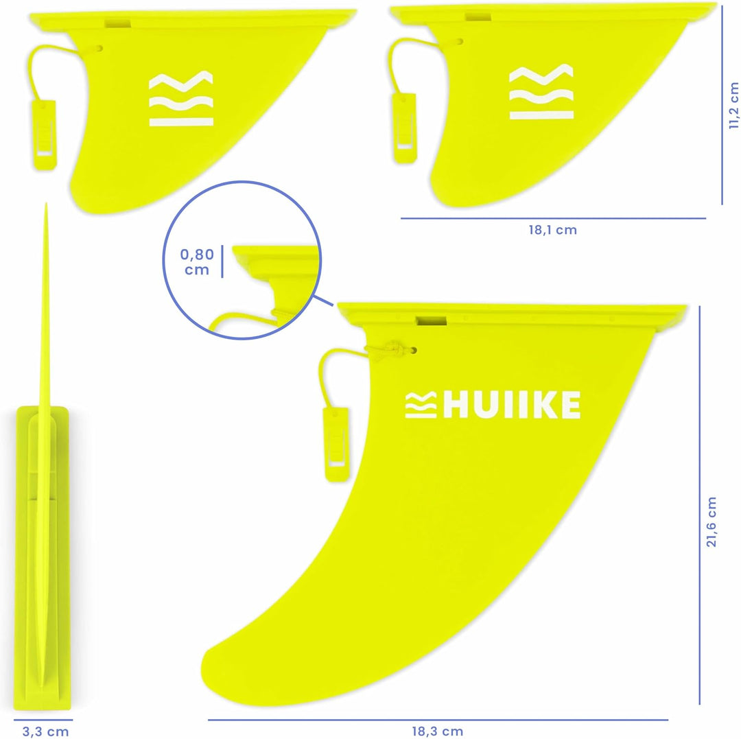 HUIIKE Sup Finne Stand Up Paddle 3 Stück Abnehmbare Ersatz Finne Sup mit Sicherheitsschloss, Stand U