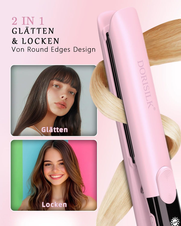 DORISILK Professioneller Haarglätter mit 260 Grad Hochtemperatur, 30 Sekunden schnelles Aufheizen de