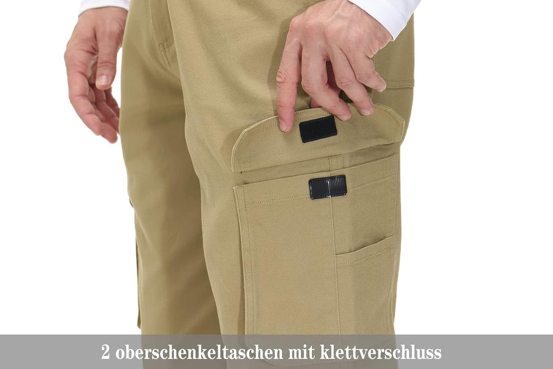 YSENTO Herren Cargohose Männer Arbeitshosen Stretch Chino Kargohosen Vintage Baggy Hosen Baumwolle 3