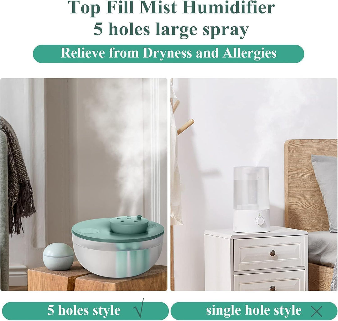 Canareen 1.2L Humidifier for Bedroom Air Cool Mist Humidifiers for Hoom with Night Light Easy to Cle
