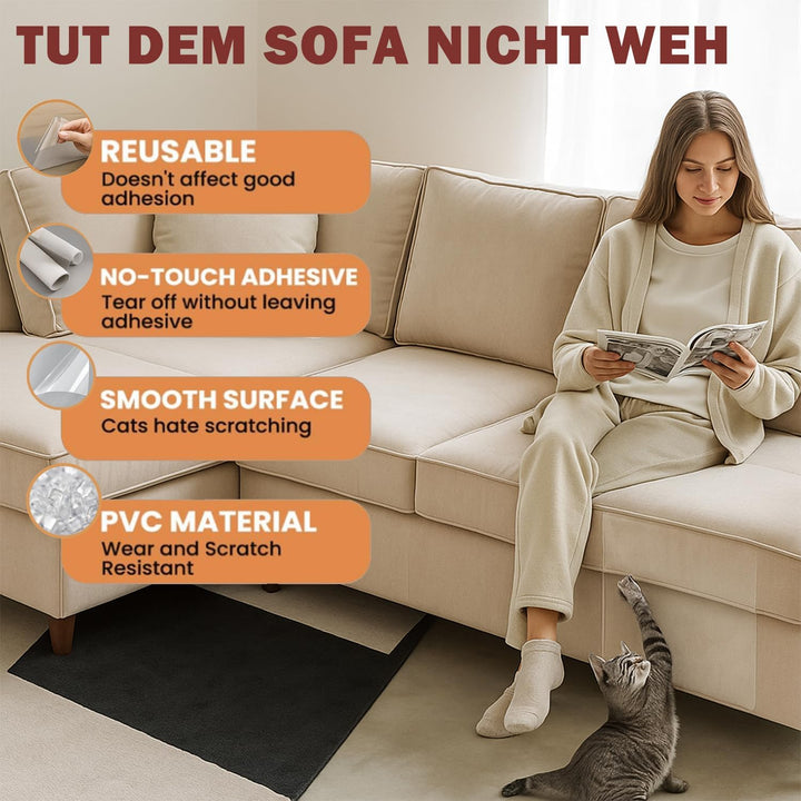 Kratzschutz Katze Tape 30cm x 5m Selbstklebend Kratzfolie Katzen Transparent Kratzfestes Sofa kratzm