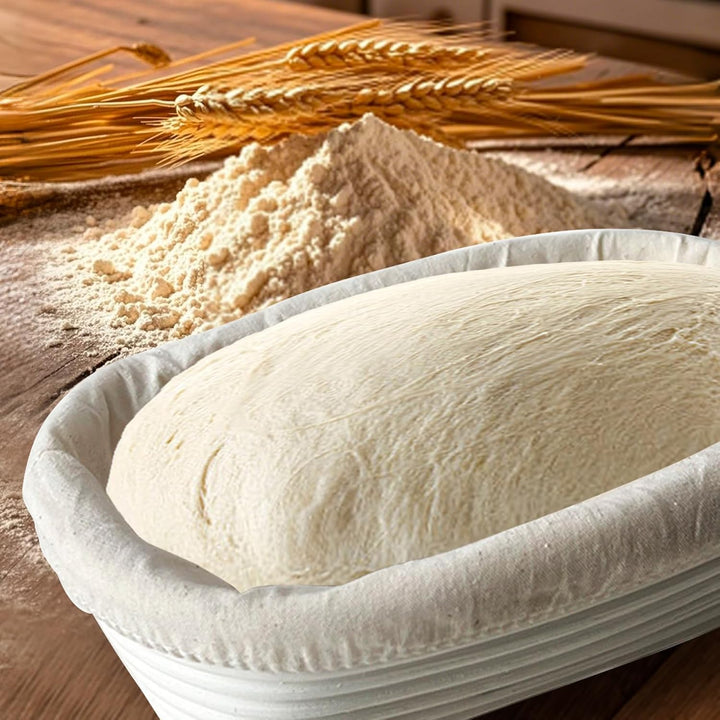 Gärkorb länglich,17 * 12 * 6cm Ovaler Brotkorb,Gärkorb，Oval Proofing Basket Set,Ovales Gärkörbchen,3