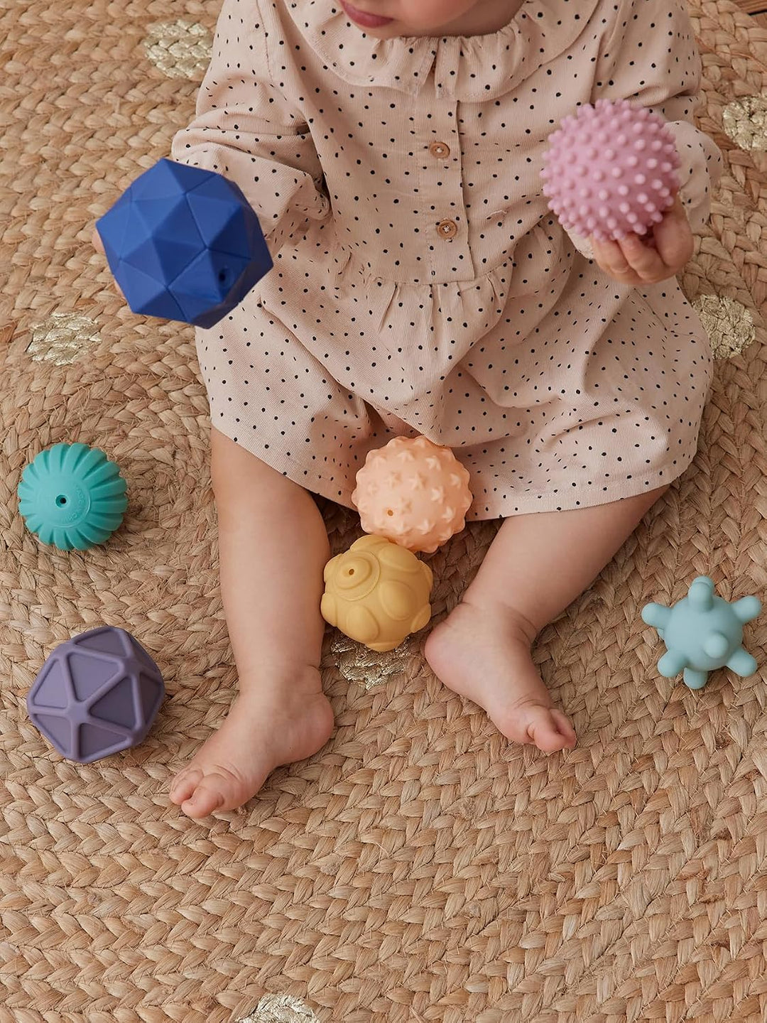 Vertbaudet 8er-Set Baby Sensorikbälle Mehrfarbig, Mehrfarbig