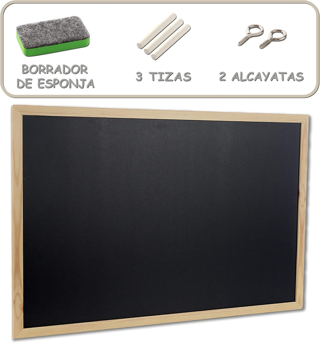 30x40cm Blackboard mit Holzrahmen, Kreidetafel Löschbar, Schwarze Tafel Zur Verwendung mit Tiza und