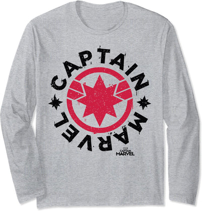 Captain Marvel Symbol Logo Langarmshirt