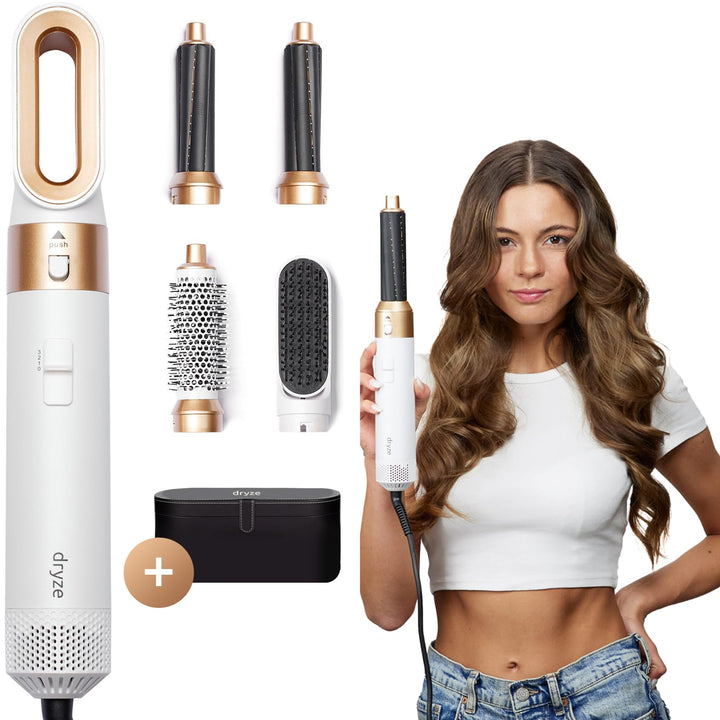 Dryze airstyler 5 in 1, lockenstab, haartrockner, warmluftbürste, föhnbürste, föhn… (- Inklusive Led