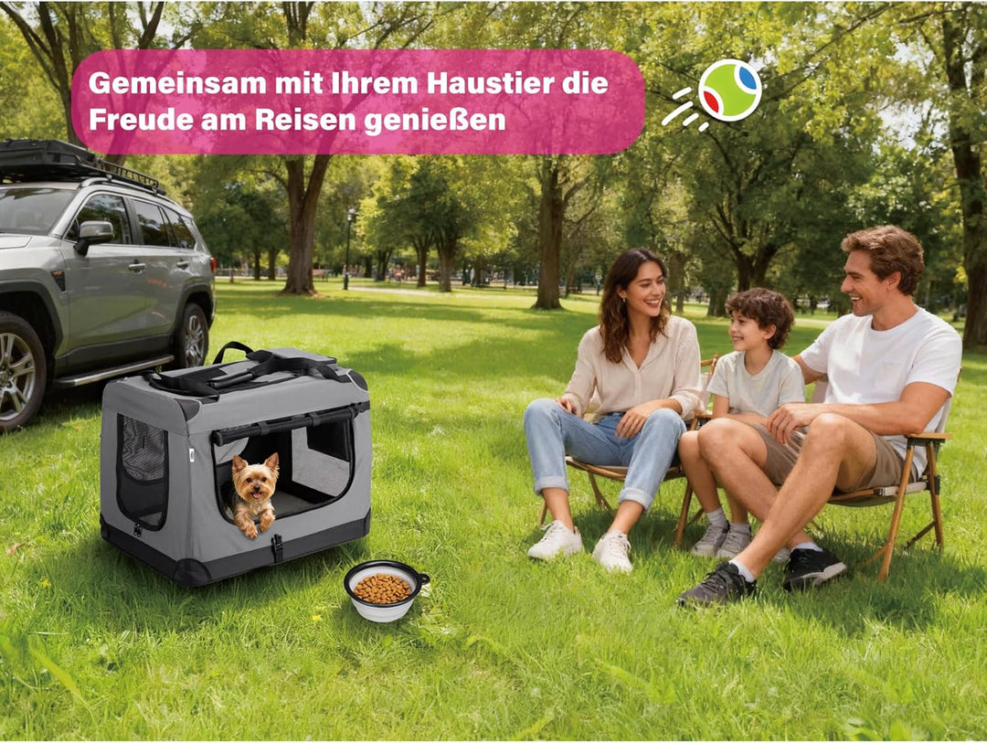 Zedelmaier Hundebox Faltbar Hundetransportbox Auto robust Transportbox für Hund & Katze Gross Hundet