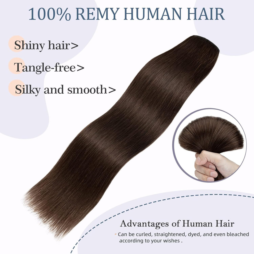Clip in Extensions Echthaar 1Pc 5 Clips Extensions Echthaar Clip in Weich Natürlich Glatt Haarverlän
