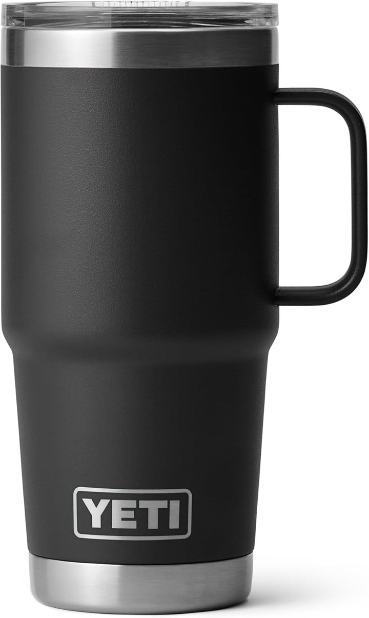 YETI Rambler Reisebecher Mit Stronghold Deckel, Black, 20 oz (591 ml), Black