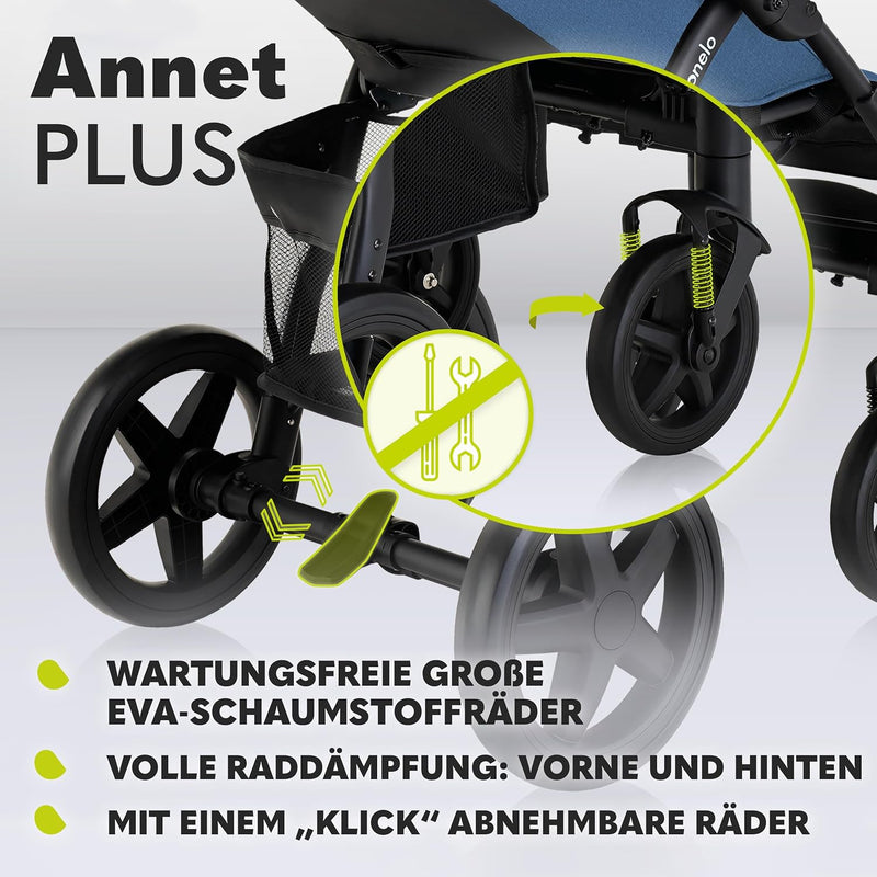 LIONELO Annet Buggy bis 22 kg mit Liegefunktion, Kinderwagen klein zusammenklappbar mit Zubehör, Eva