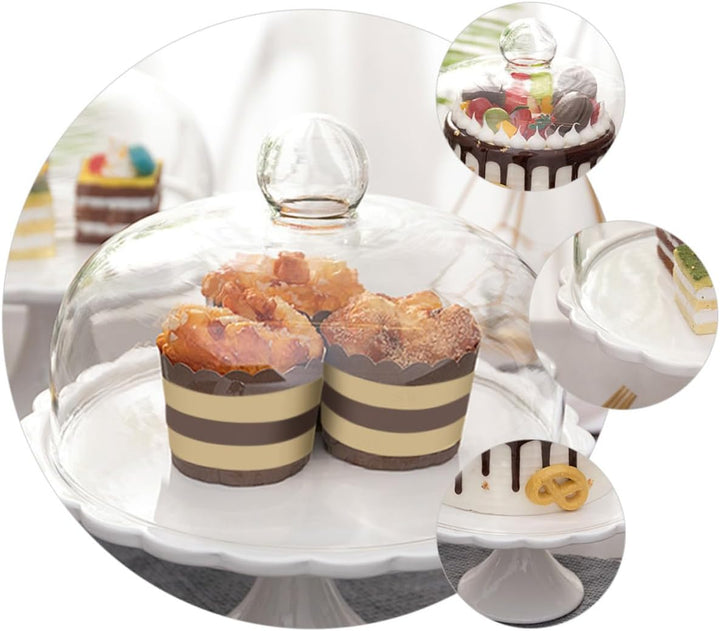 Glas Tortenplatte Mit Deckel Footed Cake Plate mit Kuppel Keramik Dessert St?nder mit Glas Dome Deck
