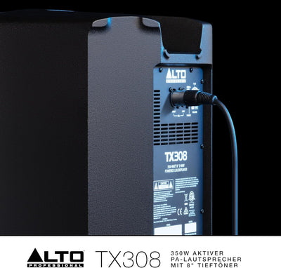 Alto Professional TX308 – 350W aktiver PA-Lautsprecher mit 8" Tieftöner für mobile DJs und Musiker,