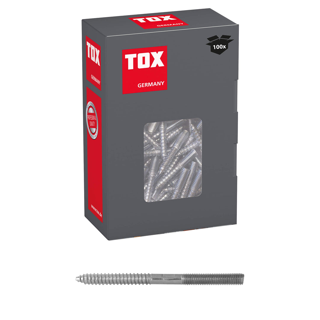 TOX Stockschraube Boltix verzinkt, M8 x 50 mm, 100 Stück, 09510151 M8x50mm, M8x50mm