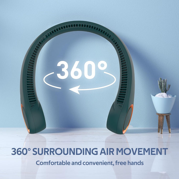 Tragbarer Halsventilator, freihändiger Ventilator, 360 ° kühlender, persönlicher Ventilator, tragbar