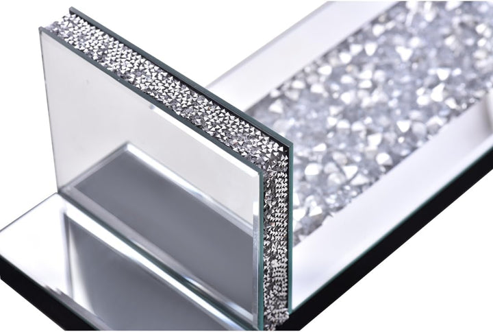 Aeveco Crystal Crush Diamond verspiegelte Kerzenleuchter, silberfarben, Wandkerzenhalter, 2er-Set, W