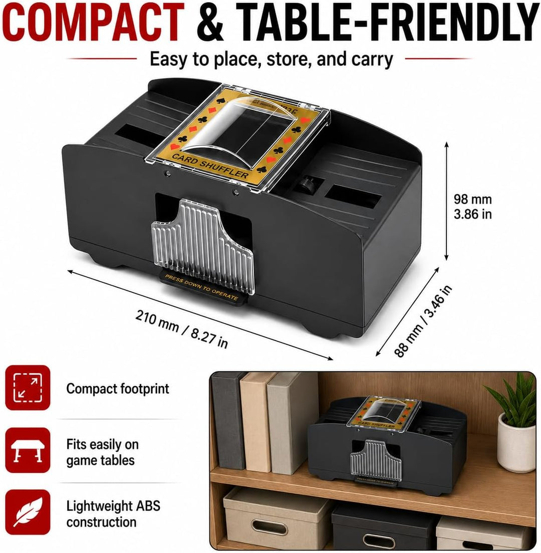 Automatischer Kartenmischer für 1-2 Kartendecks, Kompatibel mit UNO, Poker, Skyjo, Skip BO, Elektris