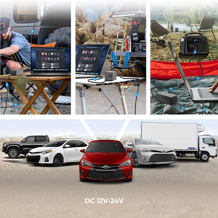KFD DC 12V-24V KFZ USB C Netzteil Ladegerät für MacBook Pro 16" 15" Air Lenovo Asus ROG Surface Book