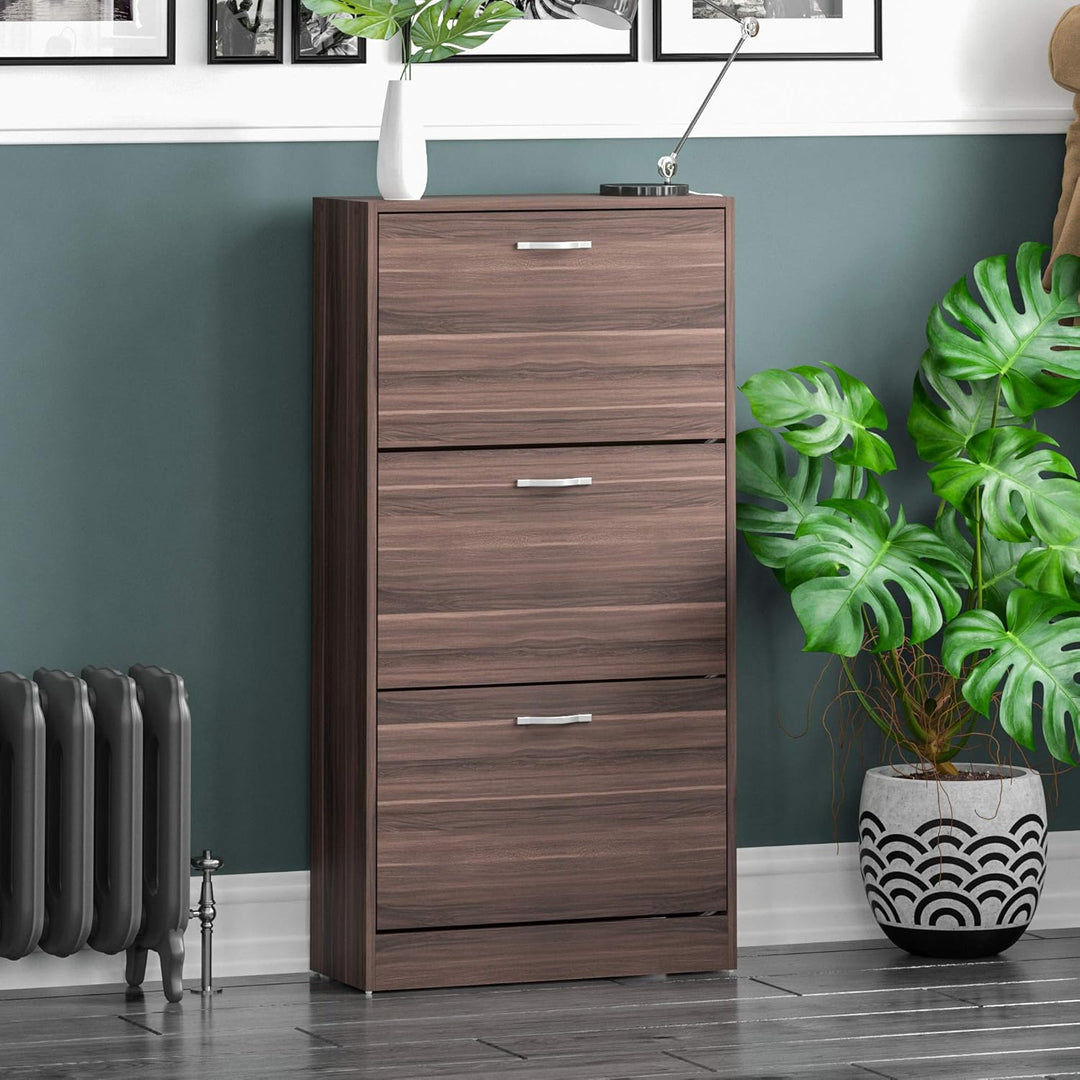 Home Discount Schuhaufbewahrung Schuhschrank mit 3 Schubladen Schrank Pull Down Holz Flur Möbel Einh
