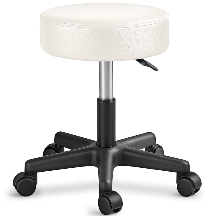 TRESKO® Rollhocker höhenverstellbar 10 cm Dicke Polsterung bis 150 kg | Hocker 47-60cm | Arbeitshock